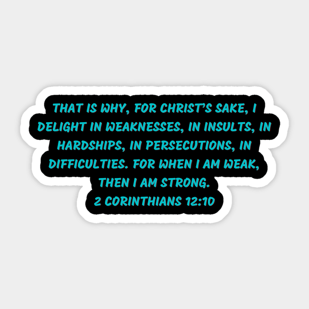 Bible Verse 2 Corinthians 12:10 Sticker by Prayingwarrior